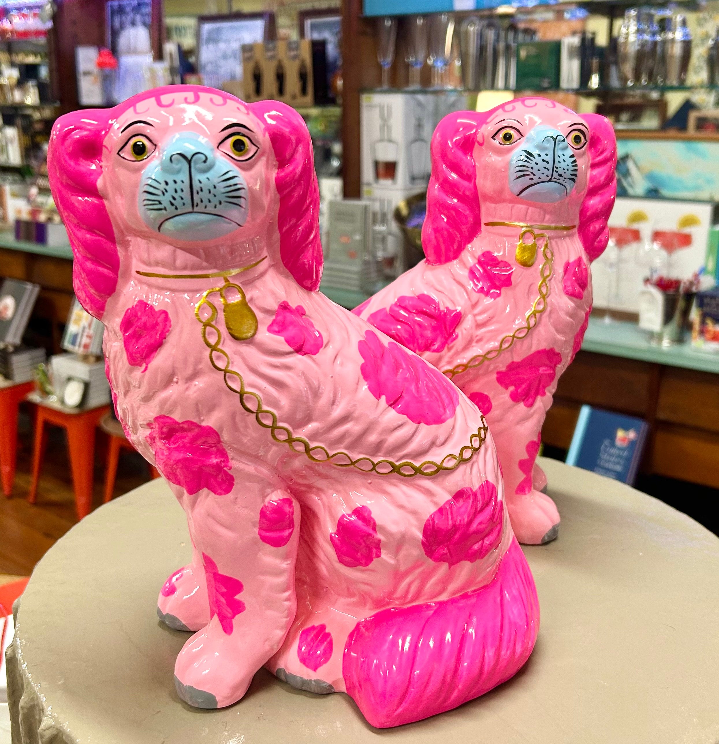 Cody Foster & Co. - Decor - Staffordshire Dogs- Neon Pink Ceramic